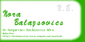 nora balazsovics business card