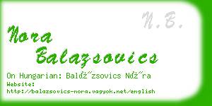 nora balazsovics business card